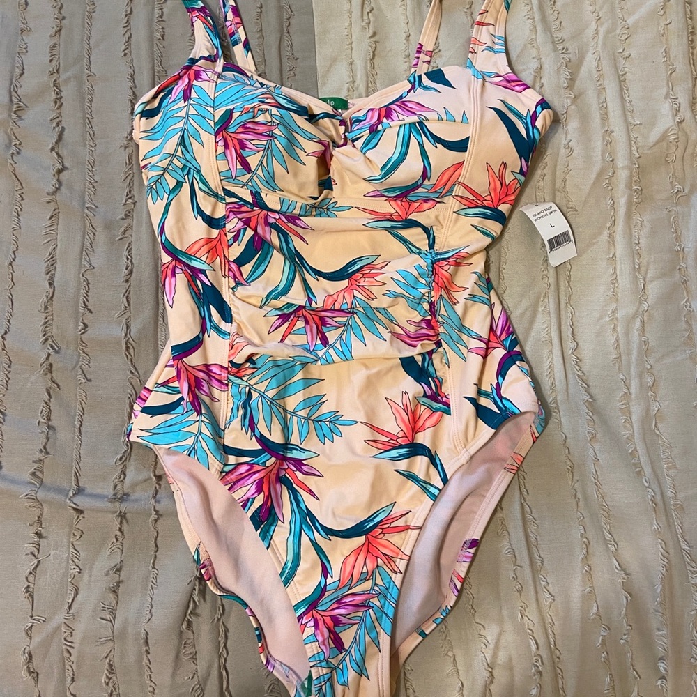 Women’s ruched tummy control one piece swimsuit